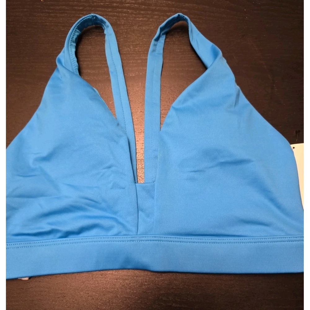 NOS 2016 Victoria's Secret Small Sports Bra Teal Blue Cage Back Plunge Front NWT
